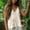 Khaki, variant on FDGIU Women's Lace Trim V Neck Spaghetti Strap Camisole, Crinkled Woven Loose Sleeveless Casual Tank Top