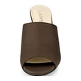thumbnail image 6 of BLISSFUL STEP Women's Slip on Block Heel Slide Sandals Mules Coffee 6.5, 6 of 7