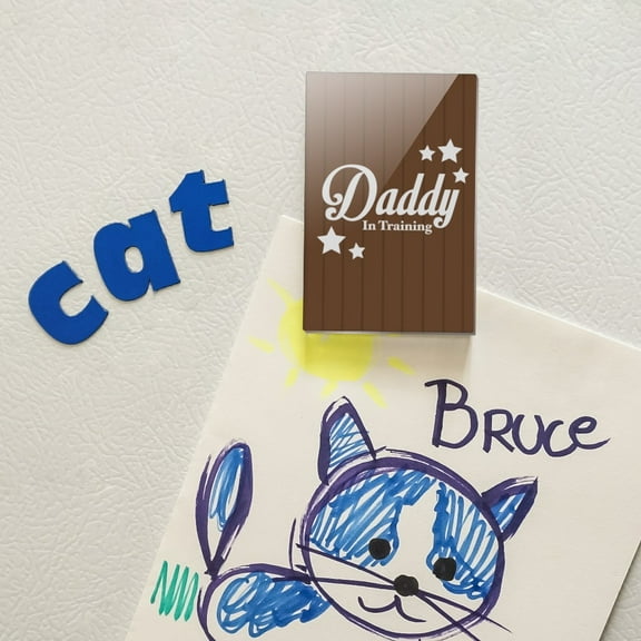 Father Dad Daddy in Training  Rectangle Acrylic Fridge Refrigerator Magnet