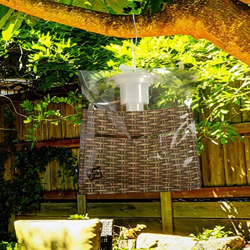 (2 pack) Black Flag Outdoor Disposable Fly Trap, Waterproof, Attracts All Major Species, 3 oz