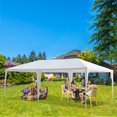 thumbnail image 3 of 10'x20' Outdoor Party Tent, Non-Cloth Canopy Tent with Plastic Sprayed Iron Pipe, PE Cloth Party Wedding Tent, Cater Events Pavilion Beach BBQ Event, White, 3 of 7