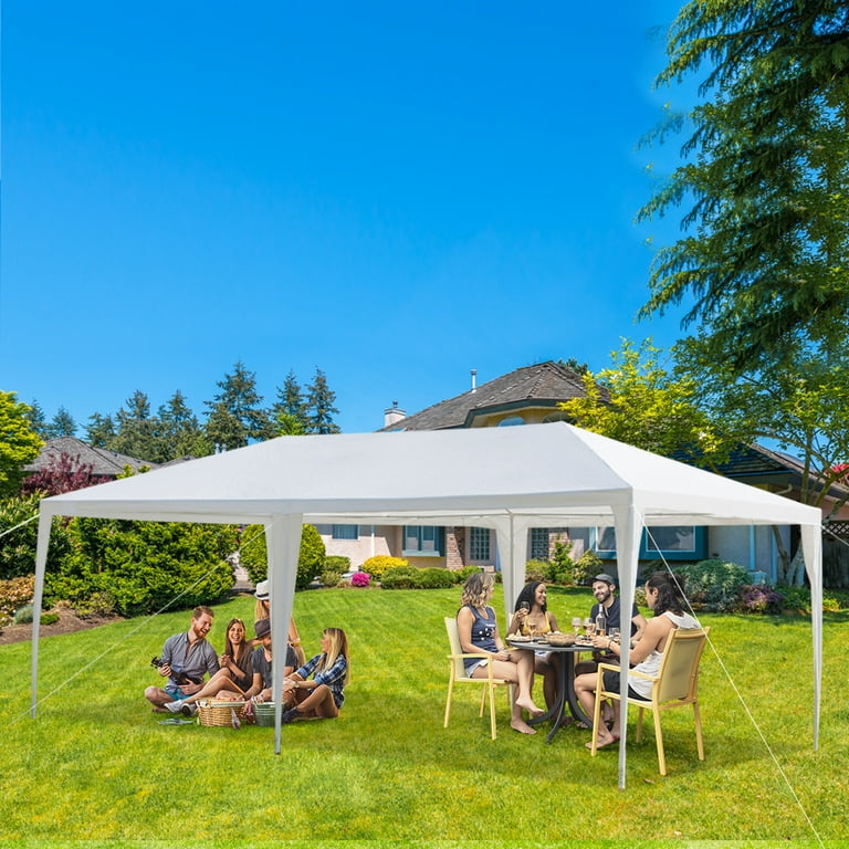 10 x20 Waterproof Outdoor Party Tent Iron Frame with PE Cloth Suitable for Wedding BBQ Beach Events White Walmart