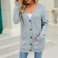 thumbnail image 4 of Fall Cardigans Women " Long Sweater Solid Color Knit With Buttons Casual " Women's Cardigans, 4 of 8