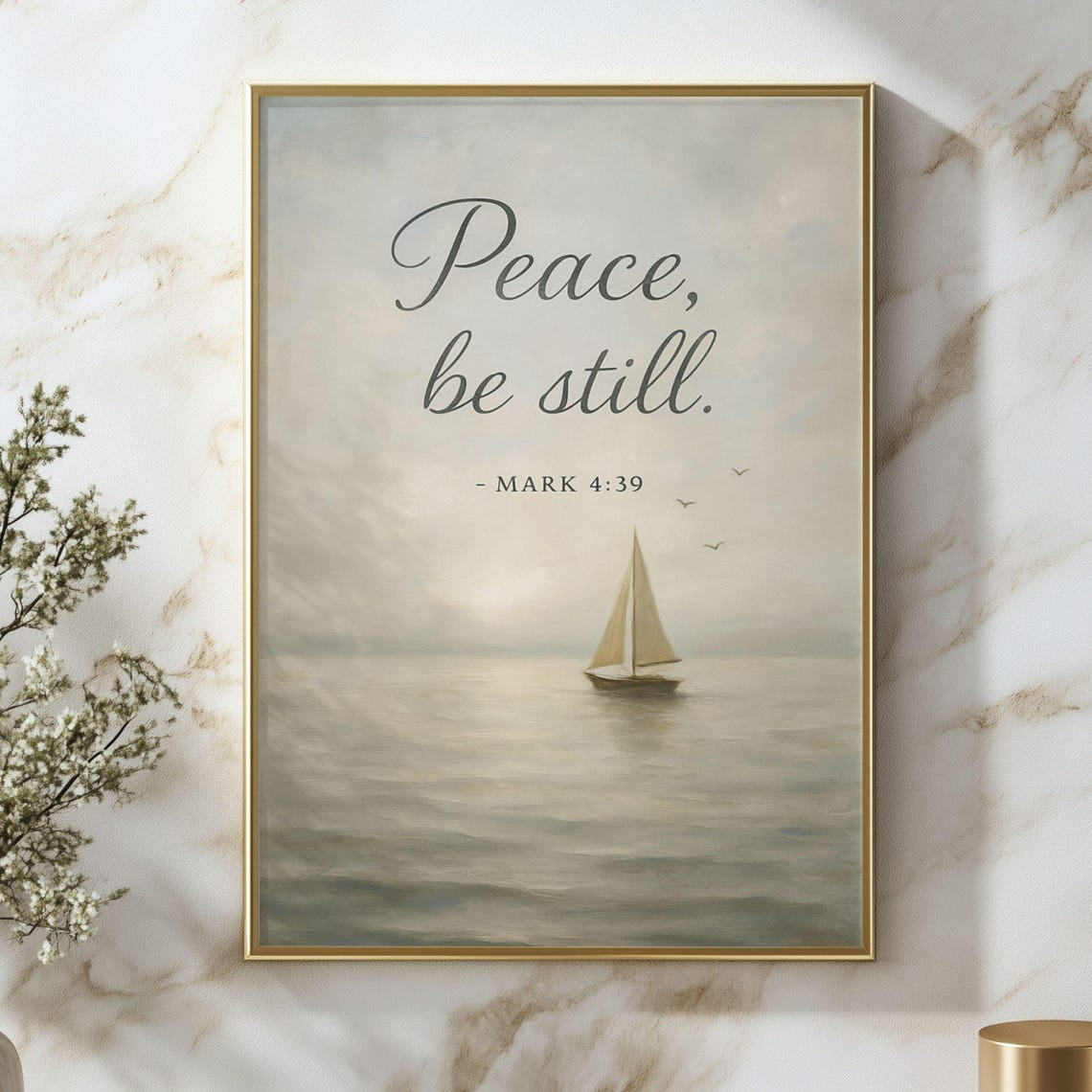 Peace Be Still Poster Mark 4 39 Christian Wall Art Unframed Paper Print
