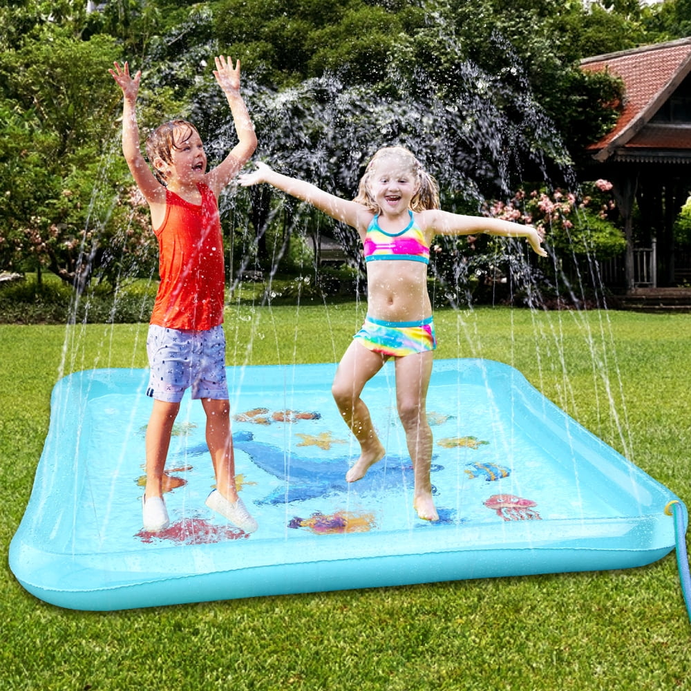 Toyfun Sprinkler for Kids Splash Pad Play Mat Wading Pool for Learning Inflatable Sprinkler Pool for Alphabet Learning Outdoor Water Toys Fun for Babies and Toddlers 
