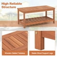 thumbnail image 5 of Topbuy Storage Hardwood Coffee Table with Instructions, Brown/Natural, 5 of 8