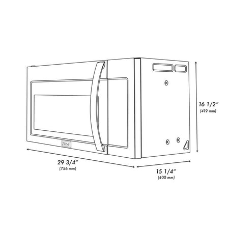 ZLINE Over the Range Convection Microwave Oven in Black Stainless Steel with Modern Handle and Sensor Cooking - Black