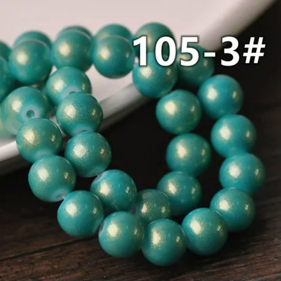 U8MO 20pcs Round 10mm Coated Opaque Glass Loose Beads lot for Jewelry Making Findings-105-3#