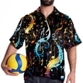 thumbnail image 4 of Note Men's Short Sleeve Button Down Hawaiian Beach Printed Casual Shirts, 4 of 6