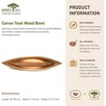 thumbnail image 6 of Canoe Teak Wood Bowl, 6 of 7
