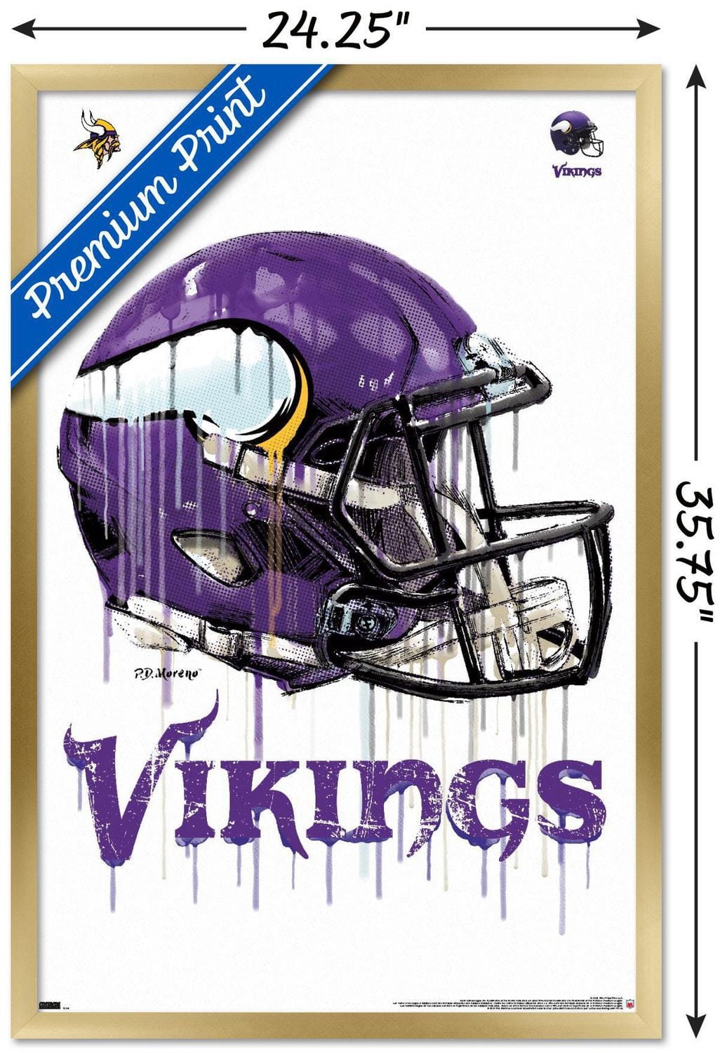 NFL Minnesota Vikings - Drip Helmet 20 Wall Poster