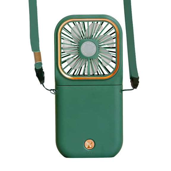 Necklace Fan Mini Wearable Fans Foldable Hanging Fan USB Rechargeable 3 Speed Fan with Phone Holder for Outdoor Traveling