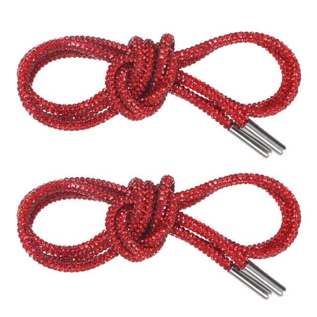 Uxcell 1-Par de Cordones de Rhinestone 47" Cuerdas de Cristal para Zapatillas Rojas