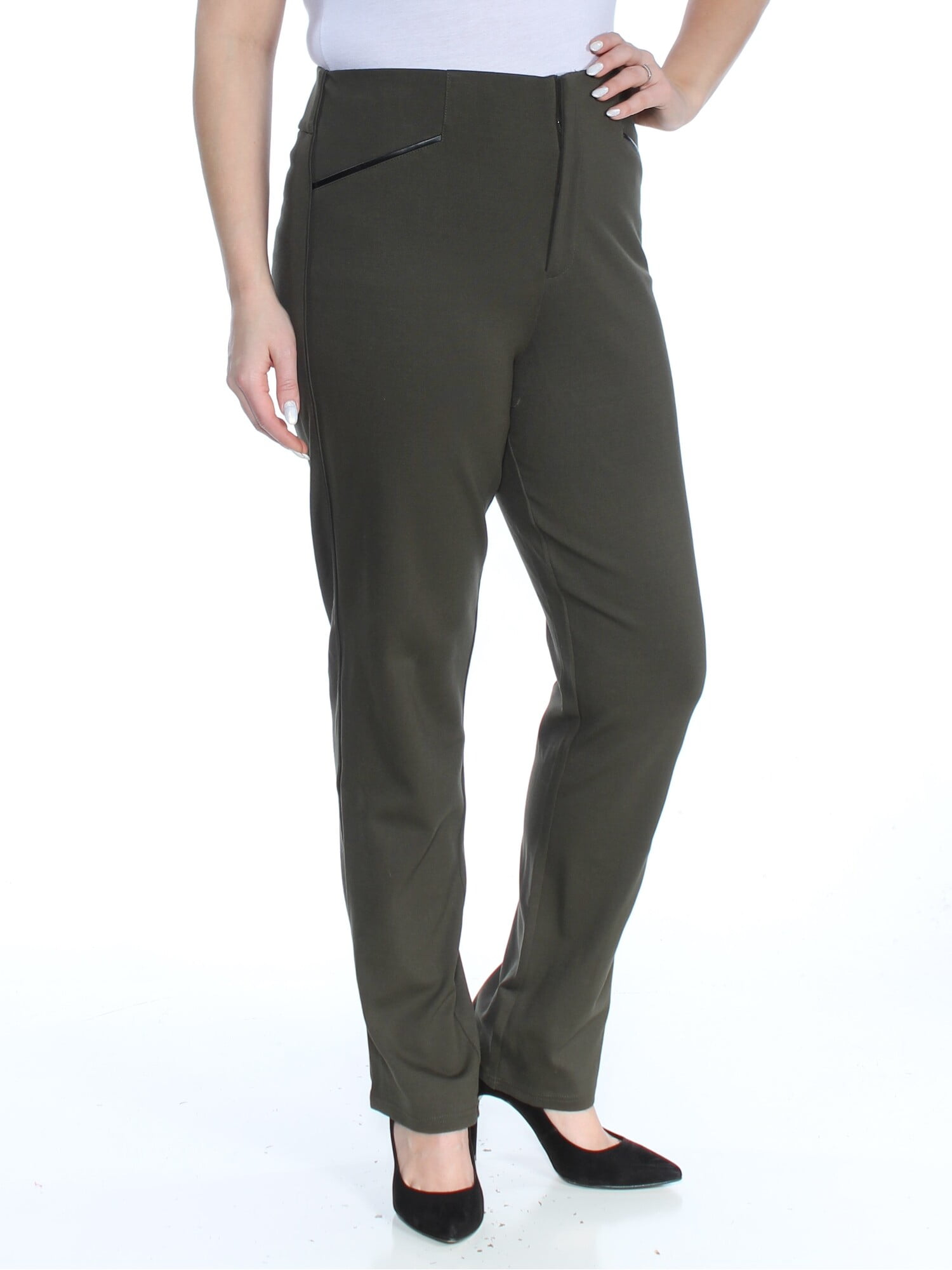 INC Womens Green Boyfriend Pants Size 