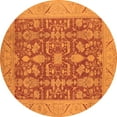 thumbnail image 1 of Ahgly Company Indoor Round Oriental Orange Traditional Area Rugs, 4' Round, 1 of 4
