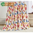 thumbnail image 3 of Elegant Comfort Breathable Fleece Throw Blanket, 50 x 60 inches, Perfect for Lounging and Home Decor, All Season Suitable, Ice Cream Popsicle Throw, 3 of 5