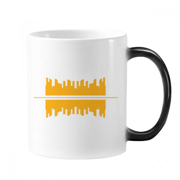 High Symbolic Reflection Urban Landscape Architecture Mug Changing Color Cup Morphing Heat Sensitive 12oz