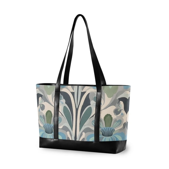FORMRS Canvas Laptop Tote Bag for Women with 15.6" Computer Compartments Shoulder Handbag, Vibrant Abstract Design