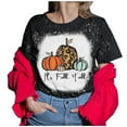 thumbnail image 5 of Tops Para Mujer Elegante Blusa Casual Camisas Manga Corta Corbata Digital Impresión Cuello Redondo Camiseta Suelta Odeerbi  ODB169085, 5 of 5