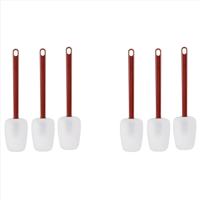 Pack de 6 Espátulas Silicona Resistente Al , Espátula Silicona, Espátula Raspadora Goma 10 Pulgadas, Uso Cocina B