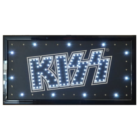 KISS Rock Band Flashing LED Hanging Man Cave Wall Sign for Garage, Bar,