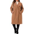 thumbnail image 2 of Agnes Orinda Women's Plus Size Peacoat Overcoat Notch Big Lapel Double Breasted Mid-Long Trench Coat 1X Camel, 2 of 5