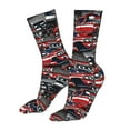 thumbnail image 5 of Salouo Red And Blue Cars Pattern Fun Novelty Crew Socks,Casual Athletic Socks Neutral Socks, 5 of 7