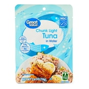 Great Value Chunk Light Tuna in Water, 2.6 oz Pouch
