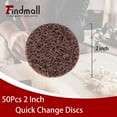 thumbnail image 4 of findmall 50Pcs 2 Inch Maroon Quick Change Surface Prep Conditioning Discs, Medium Grit for Cleaning, Finishing and Deburring on All Metals, 4 of 7