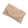thumbnail image 1 of CHUANK Pochette de Plage en Paille Tressée pour Femmes, Sac à Main Rétro en Rotin Tricoté Fait à la Main, Pochette en Rotin Tressée à la Main, Portefeuille de Plage, 1 of 4