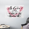 thumbnail image 1 of I Love You Tapestry, Watercolor Brushstroke Heart Figure Friend Daughter Son Sibling Love Print, Wall Hanging for Bedroom Living Room Dorm Decor, 60W X 40L Inches, Pale Pink White, by Ambesonne, 1 of 2