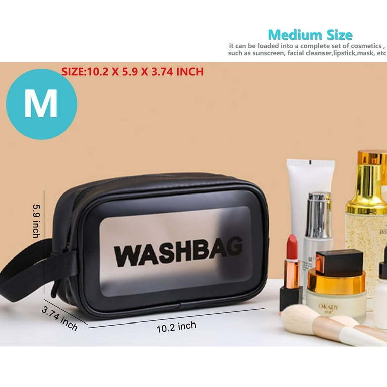 Cosmetic Wash Bag Makeup Pouch Bag Travel Transparent Toiletry Waterproof  Zipper Wash Bag Household Grooming Kit
