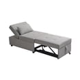 thumbnail image 6 of Caskey Convertible Ottoman Sleeper Bed Chair, Light Gray Vinyl, 6 of 8