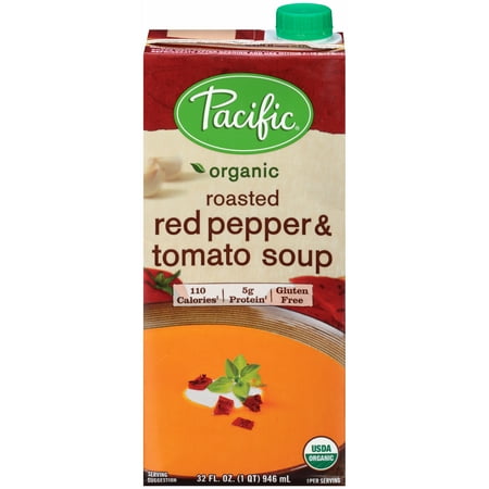 - (2 Pack) Pacific Natural Foods Organic Roasted Red Pepper & Tomato Soup, 32 fl oz