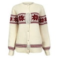 thumbnail image 4 of ZQUUVOU Women's Cardigan Sweaters Winter Snowflake Embroidered Jacquard Button Up Cardigan Long Sleeve Knit Sweater Coat White, 4 of 5