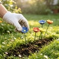 thumbnail image 3 of 6 Pack Ceramic Bee Water Feeder, Pollinator Water Station, Flower Garden Stake Weather‑Resistant Floral Ground Stake For Outdoor Yard Patio Backyard Garden Decoration(Colorful1-8.27"), 3 of 7