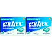 Ex-Lax Pills Maximum Strength Stimulant Laxative, 24 ea (Pack of 2)