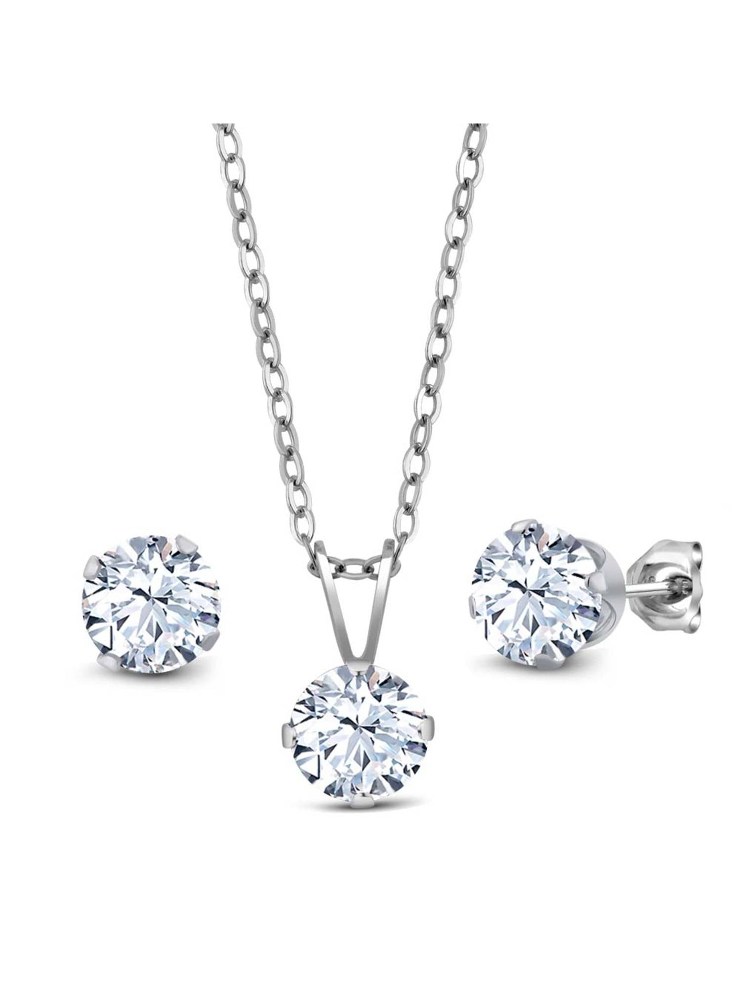 Gem Stone King 3.60 Ct White Created Sapphire 925 Silver Pendant