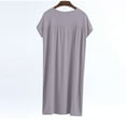 thumbnail image 4 of Fnooota Built in Bra Nightgowns for Women, Cotton Loose Plus Size Casual Summer Sleepwear Gray Size 3XL, 4 of 7
