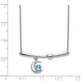 thumbnail image 2 of Sterling Silver Rhod-Plat Swiss Blue Topaz Moon With 2.25In Ext Necklace (20.25 X 35.3) Made In Thailand qg5298-18, 2 of 5