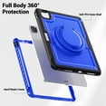 thumbnail image 3 of FJLBDE Case for iPad Air 5th Generation/iPad Air 4th Generation 10.9 inch with 360 Rotating Stand, Shoulder Strap, Heavy Duty Shockproof Cover, Deep Blue, 3 of 7
