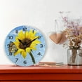 thumbnail image 2 of GZHJMY Butterfly Sunflower Wall Clock, 10" Silent Non Ticking Round Clock, Oil Painting Easy to Read Clock for Living Room Bedroom Bathroom Home Decor Holiday Gifts, 2 of 7