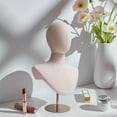 thumbnail image 6 of TOOYFUL Mannequin Head Hat Display Model Freestanding Desktop Decorative Adjustable Height Hat Rack for Hairpiece Cap Headset Glasses Gold Base, 6 of 10