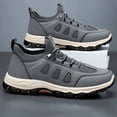 thumbnail image 6 of GrmtClth Mens Waterproof Non Slip Hiking Shoes Breathable Mesh Lace Up Outdoor Trekking Sneakers Comfort Wear Resistant Walking Boots Gray (US/7.5), 6 of 9