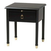 Baxton Studio Tamra Black Wood Nightstand with Pullout Shelf