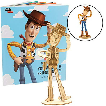Disney Pixar: Toy Story Woody Book and 3D Wood Model Figure Kit - Build, Paint and Collect Your Own Wooden Model - Great for Kids and Adults, 8+ - 5 3/4