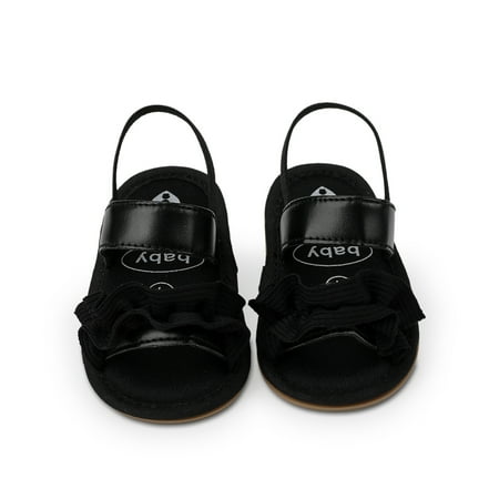 

allshope Baby Girls Summer Sandals Ruffle Princess Flat Shoes Open Toe Infant First Walker Shoes