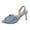 Blue, variant on Metallic Sparkly Rhinestones Stiletto Slingback Dressy Sandals for Women Bride Wedding Elegant Peep Toe Slip on High Heels Summer Dress Pumps Blue Size 6.5