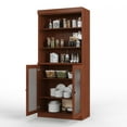 thumbnail image 3 of Palace Imports 100% Solid Wood 32" Pantry Cabinet with Frosted Glass Doors and Adjustable Shelves, Mocha, 3 of 7