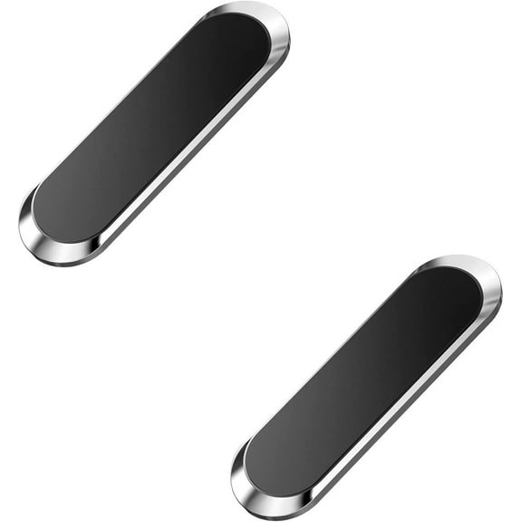 Magnetic Phone Holder for Car,Phone Magnet for Car,Universal Stick On Rectangle Flat Dashboard Car Phone Magnet Mount for Cell Phones and Mini Tablets (2-Pack, Silver)